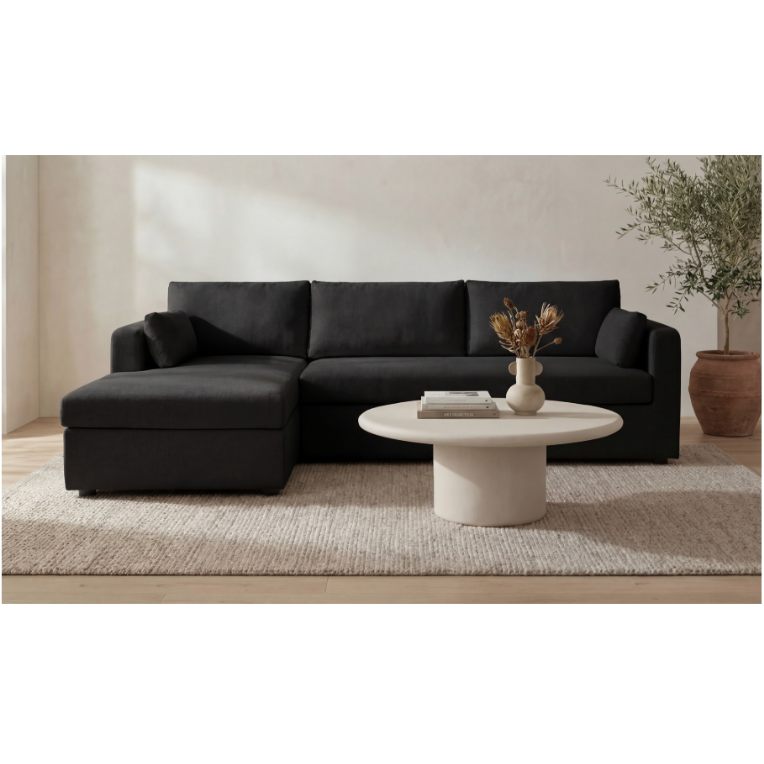 Burrow Sleeper Sectional With Storage Chaise Black Left