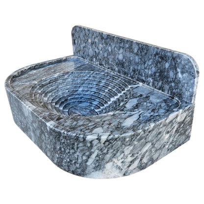 Bursa Gray Marble Wall-Mount Bathroom Sink with 6" Backsplash (W)16" (L)27" (H)6".
