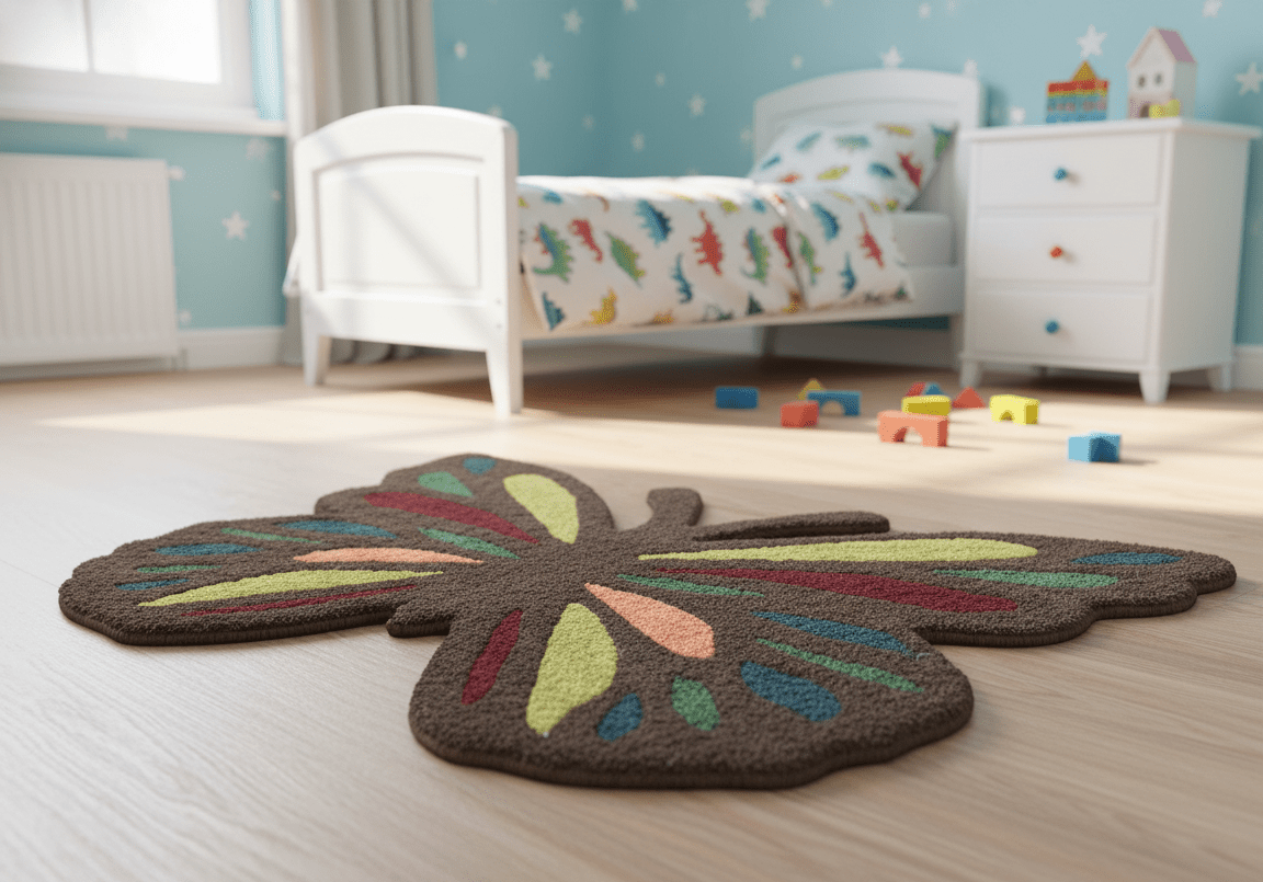Butterfly Brown Hand Tufted 2x3 Wool Area Rug.