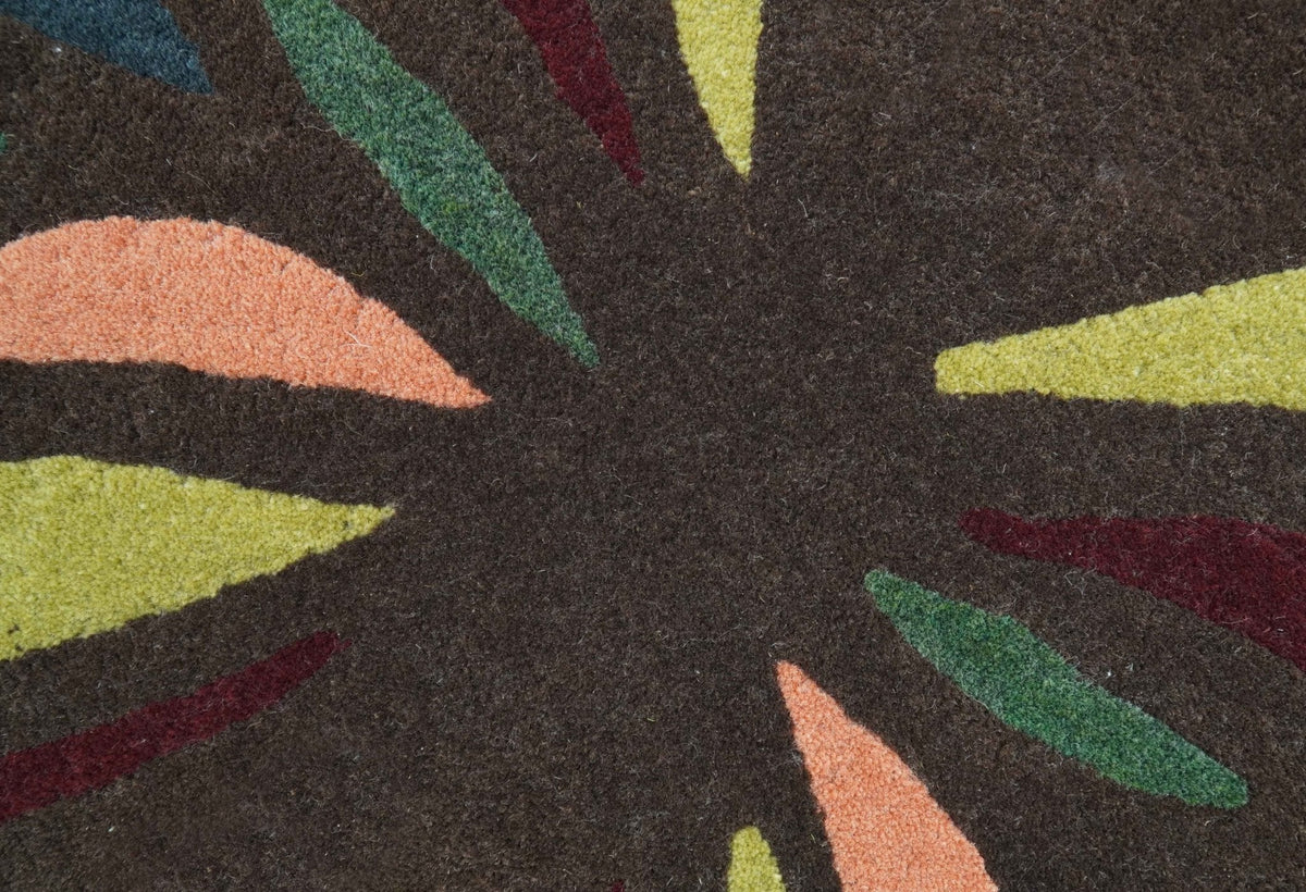 Butterfly Brown Hand Tufted 2x3 Wool Area Rug.