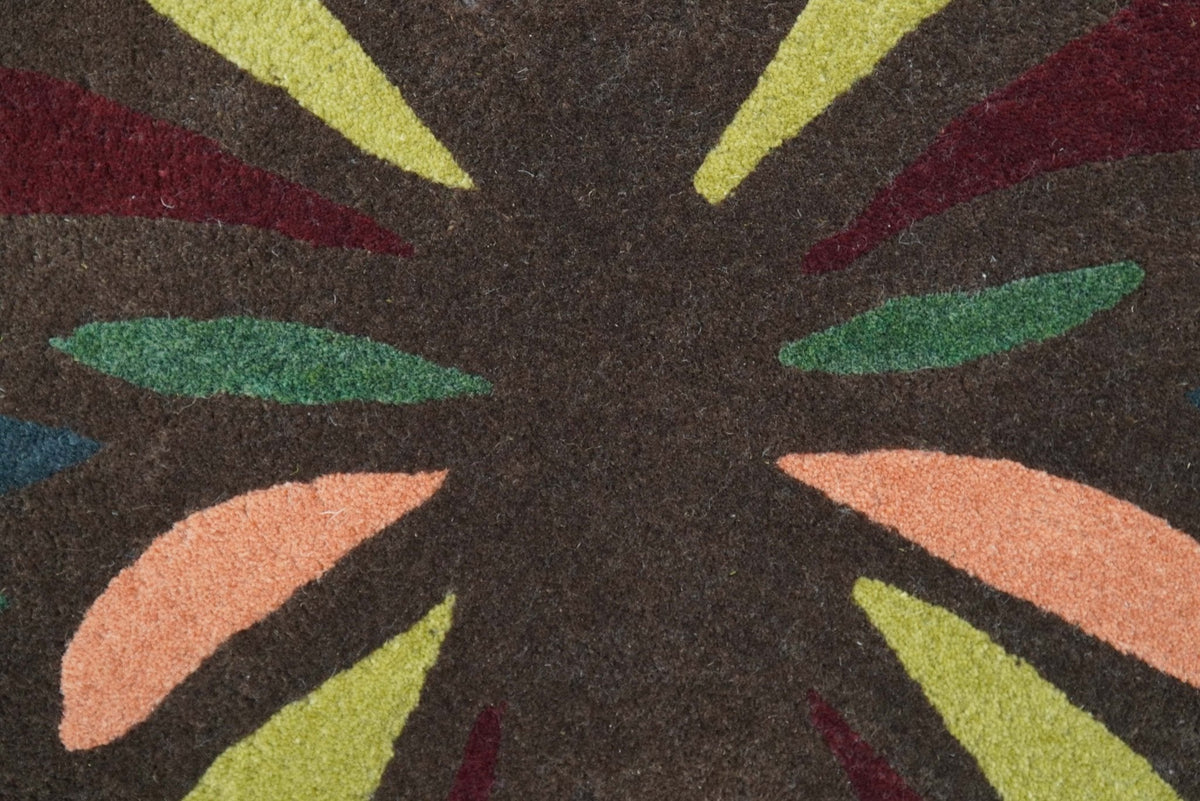 Butterfly Brown Hand Tufted 2x3 Wool Area Rug.
