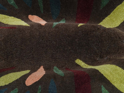 Butterfly Brown Hand Tufted 2x3 Wool Area Rug.