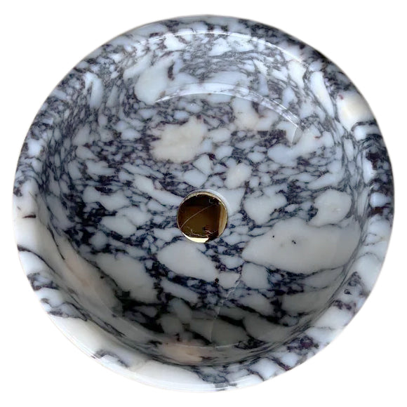 Calacatta Viola Marble Fluted Above-vanity Bathroom Sink Polished.