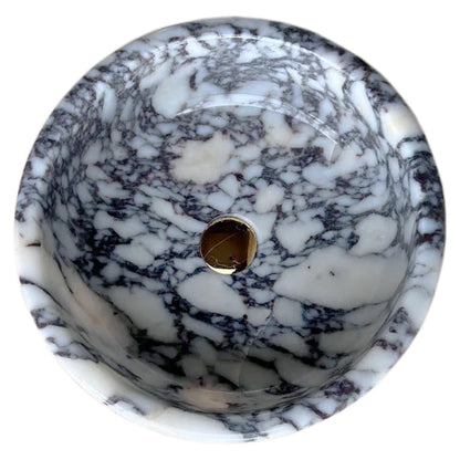 Calacatta Viola Marble Fluted Above-vanity Bathroom Sink Polished.
