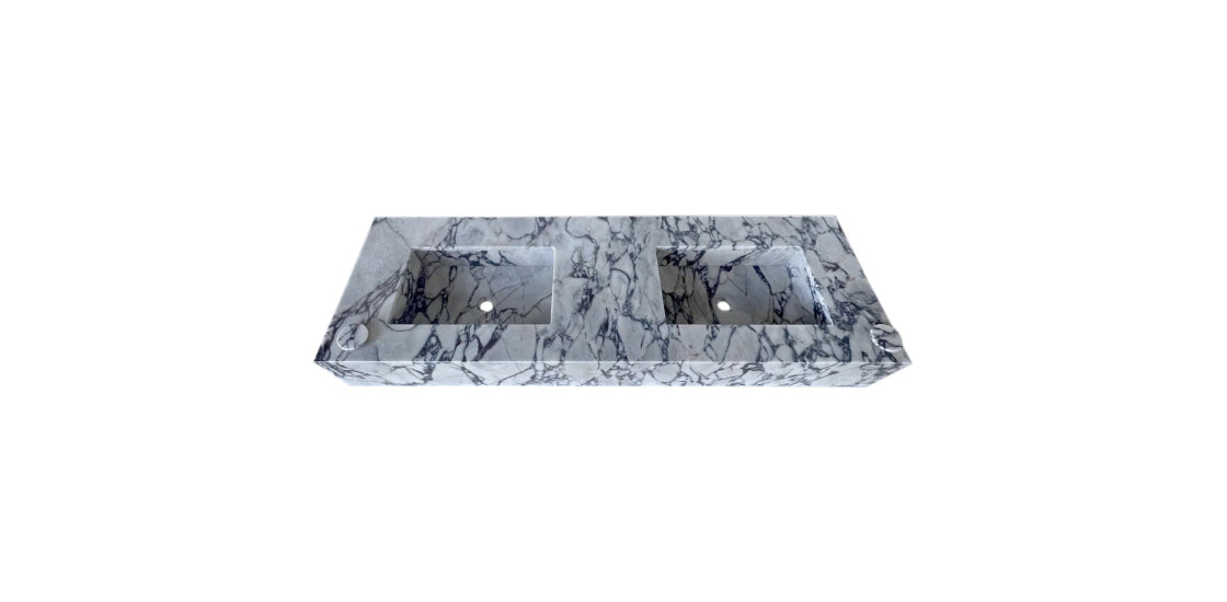 Calacatta Viola Marble Bathroom Double Sink Vanity (W)22" (L)67" (H)8".
