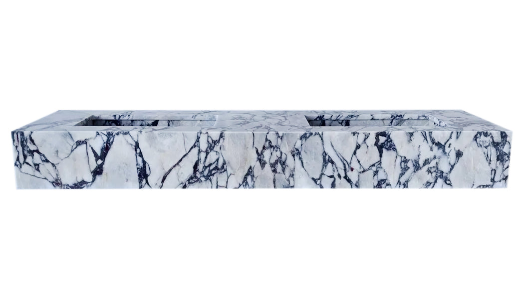 Calacatta Viola Marble Bathroom Double Sink Vanity (W)22" (L)67" (H)8".