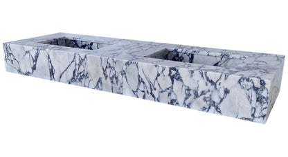 Calacatta Viola Marble Bathroom Double Sink Vanity (W)22" (L)67" (H)8".