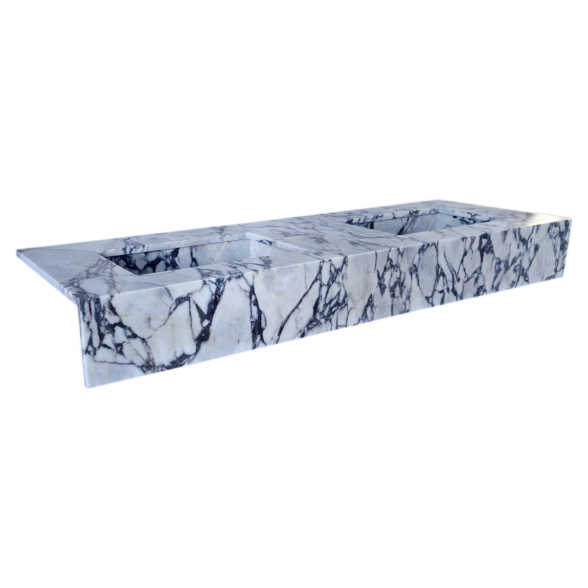 Calacatta Viola Marble Bathroom Double Sink Vanity (W)22" (L)67" (H)8".