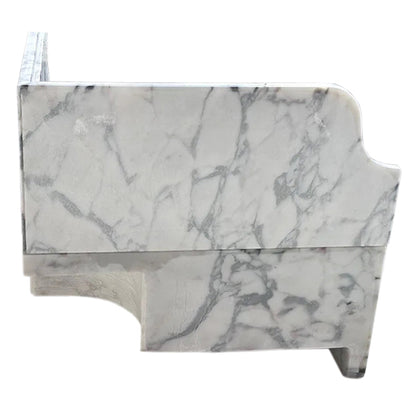 Calacatta Viola Marble Wall-mount Bathroom Corner Sink Fluted with 8" Backsplash.
