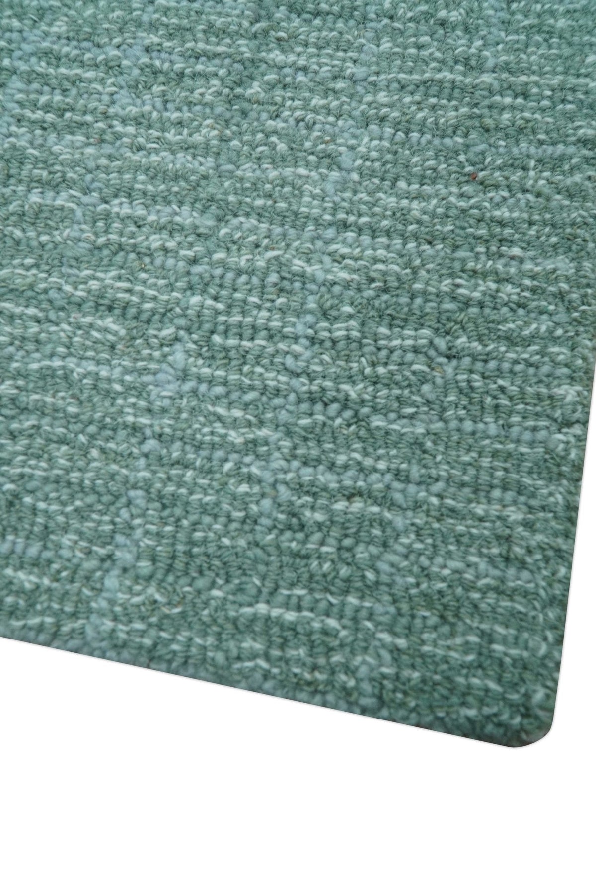 Cam Custom Made Modern Style Teal Hand Tufted Wool Rug.