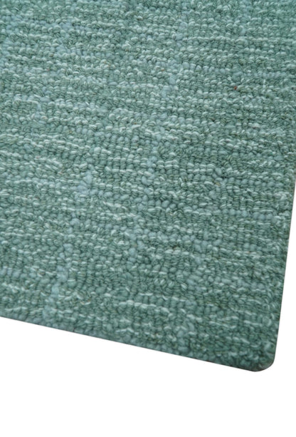 Cam Custom Made Modern Style Teal Hand Tufted Wool Rug.