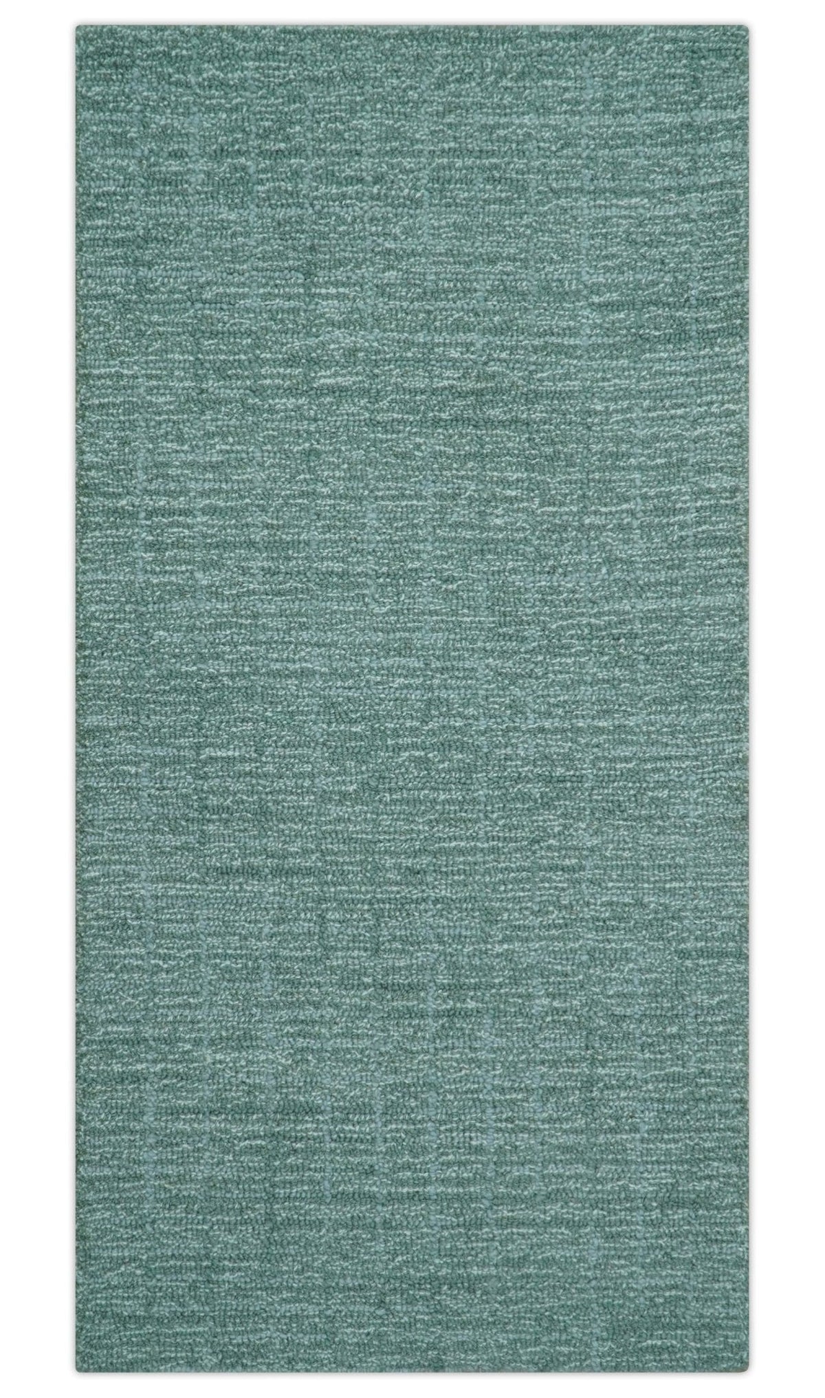 Cam Custom Made Modern Style Teal Hand Tufted Wool Rug.