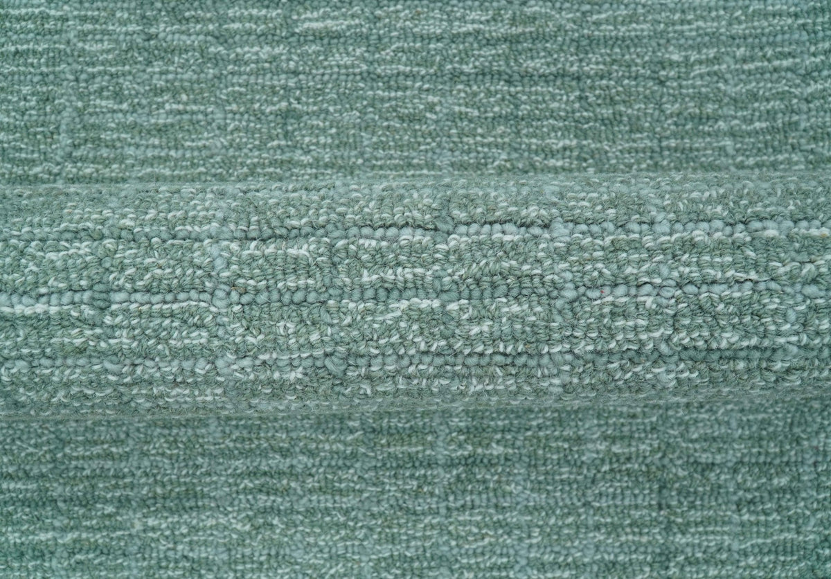 Cam Custom Made Modern Style Teal Hand Tufted Wool Rug.
