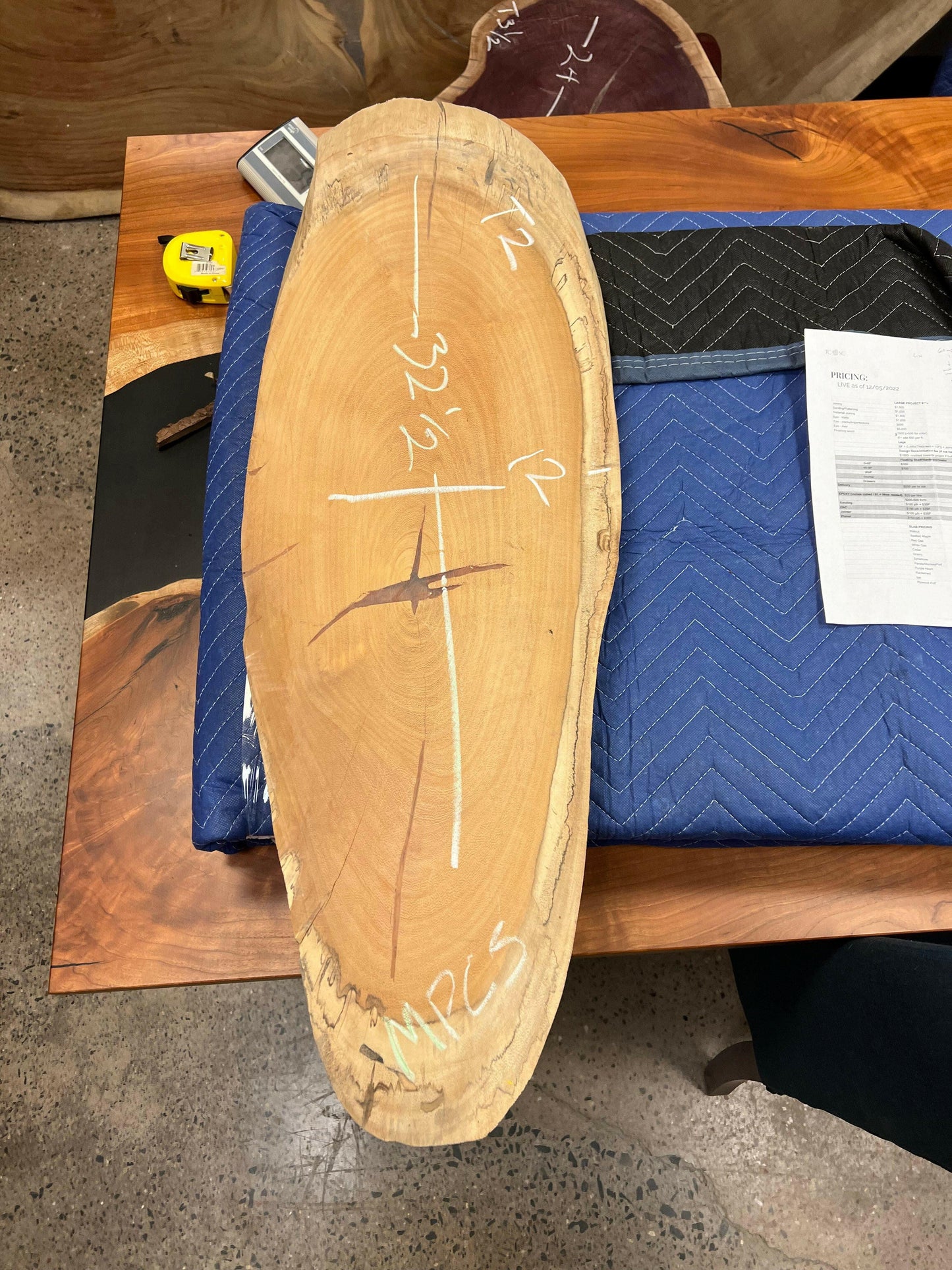 2" Thick Monkey Pod Cross Cut Slab