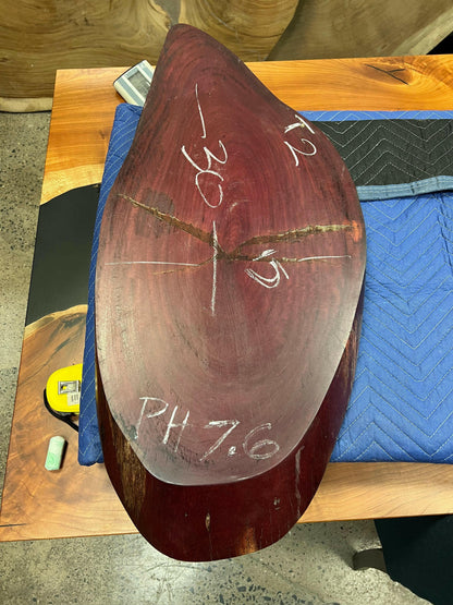 Losa de corte cruzado de corazón púrpura de 2" de espesor