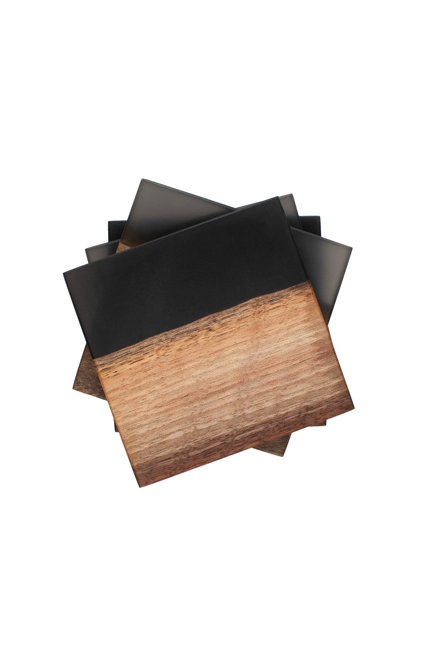 The Carpentry Shop Co., LLC Carpentry & Woodworking Black Walnut and Black Epoxy Coaster Set