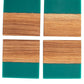 The Carpentry Shop Co., LLC Carpentry & Woodworking Green Epoxy and Oak Coaster Set