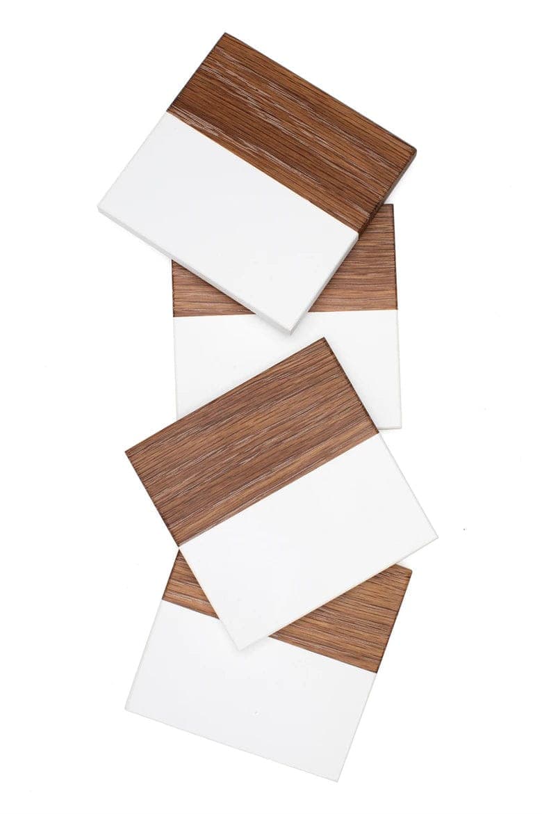 The Carpentry Shop Co., LLC Carpentry & Woodworking Maple and White Epoxy Coaster Set