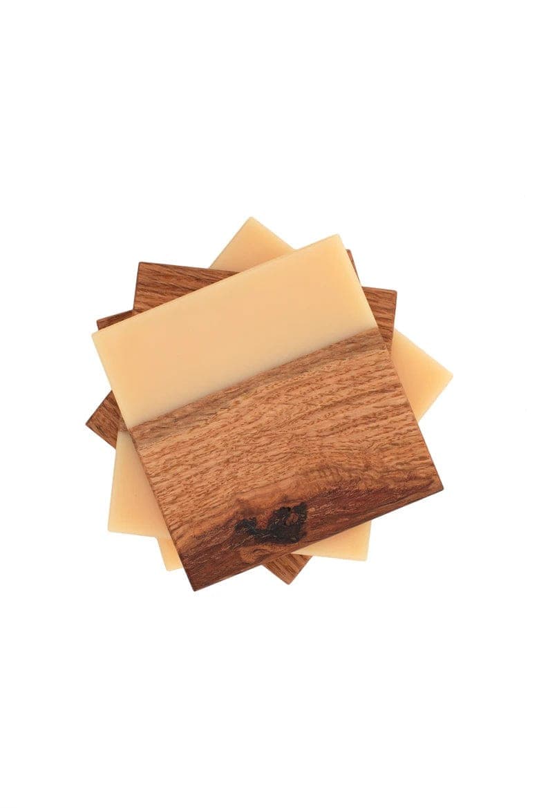 The Carpentry Shop Co., LLC Carpentry & Woodworking Red Oak and Tangerine Epoxy Coaster Set
