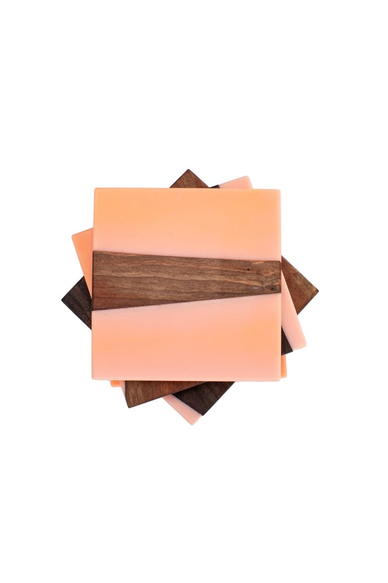 The Carpentry Shop Co., LLC Carpentry & Woodworking Walnut and Pink Epoxy Coaster Set