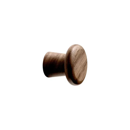 Walnut Lacquered Wood "Classis" Cabinet Knob and Drawer Pull.