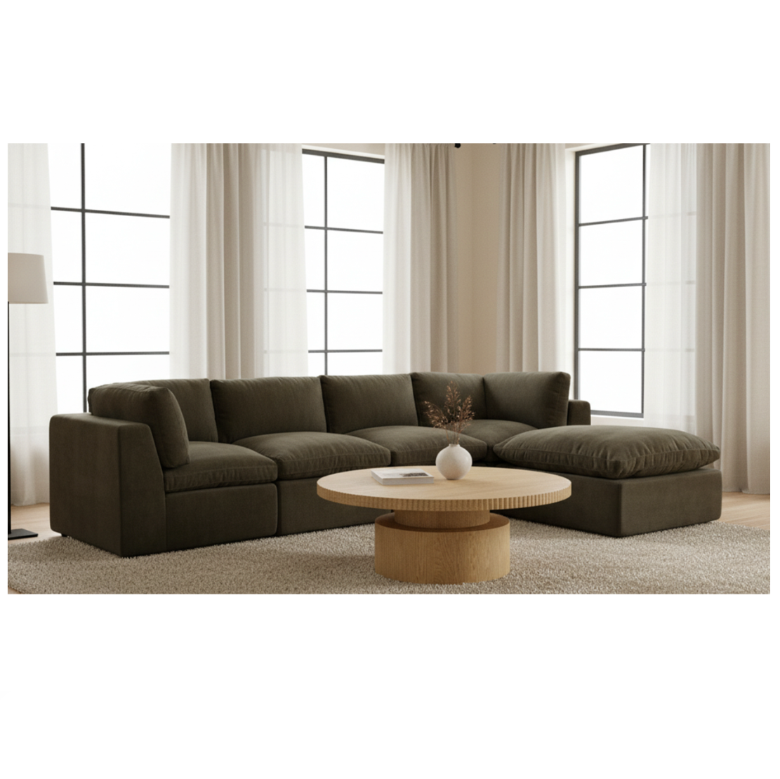 Cates Classic L Modular Sectional Dark Green