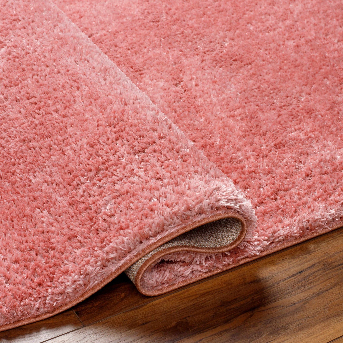 Heavenly Solid Pink Plush Rug.