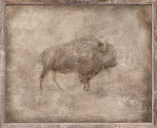 Animal Fresco, Bison framed canvas