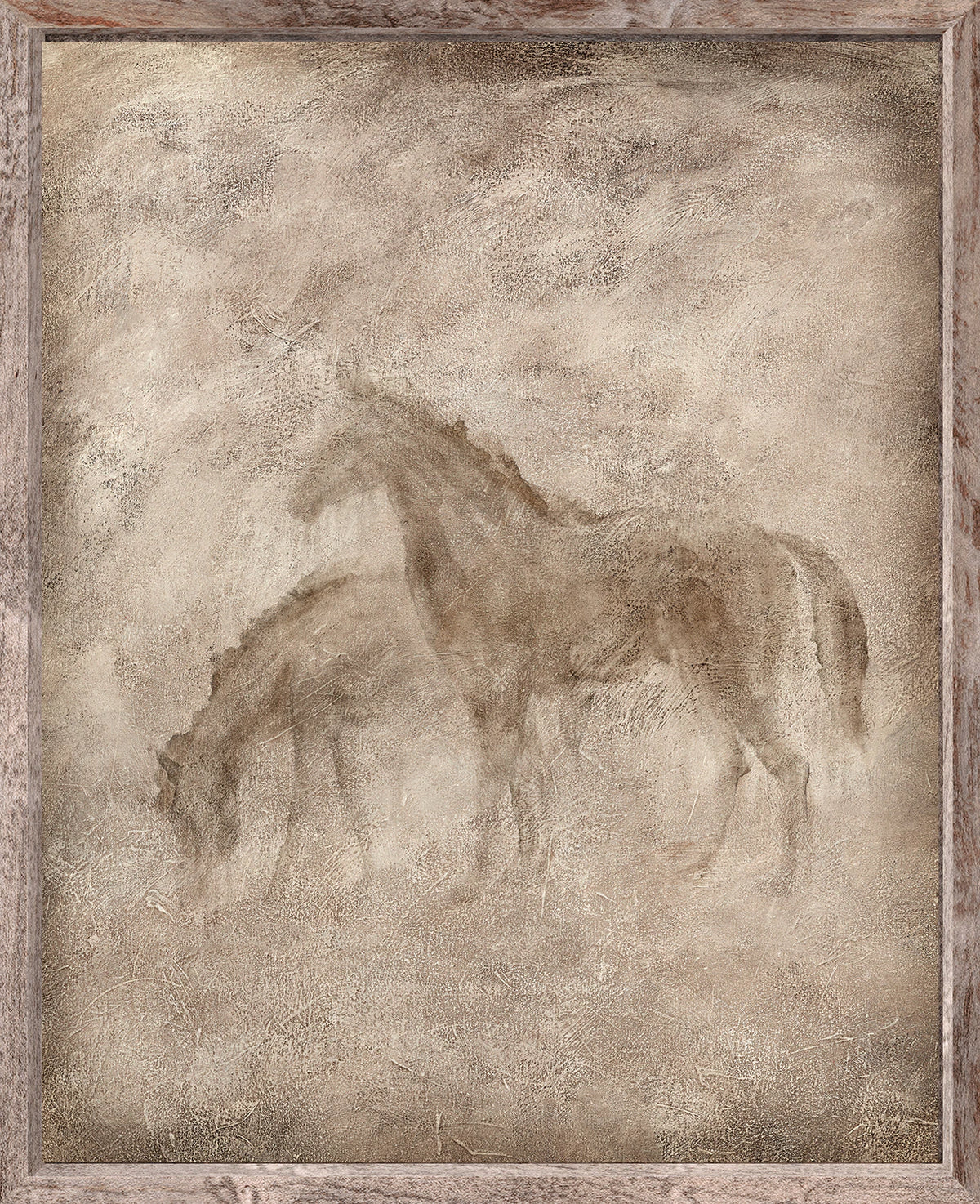 Animal Fresco, Horses framed canvas