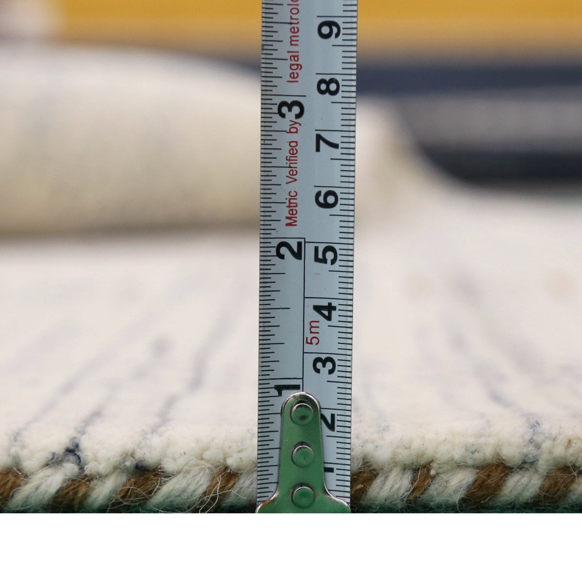Center Pattern Natural Hand Loomed Wool Area Rug.