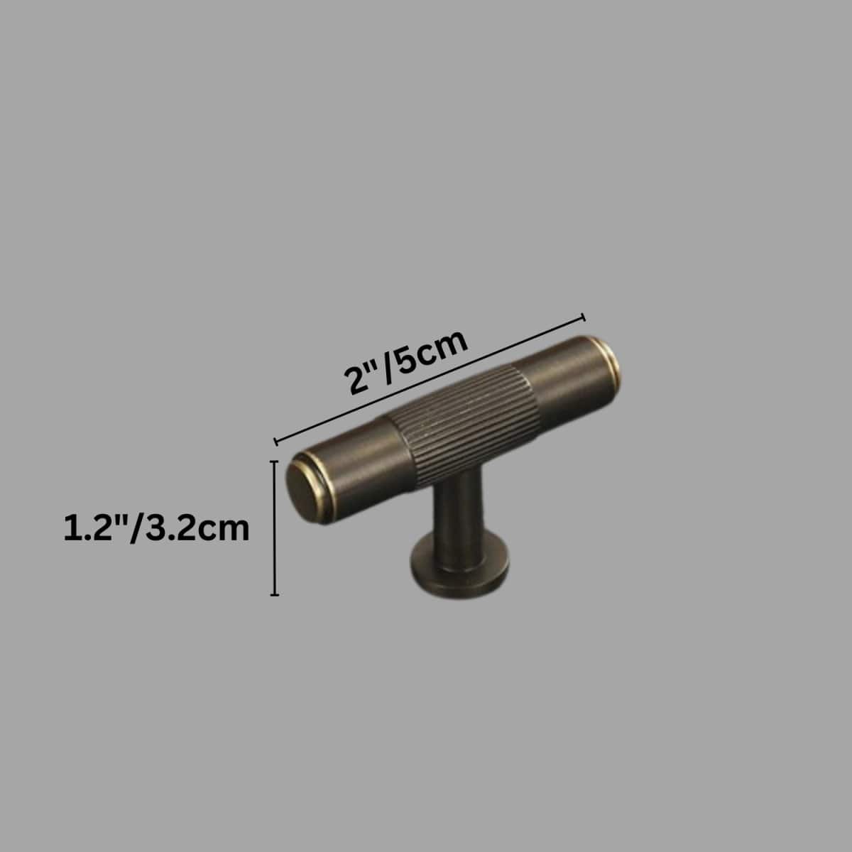 Residence Supply T Knob: 2" x 1.2" / 5 x 3.2cm / Bronze Cepo Knob & Pull Bar