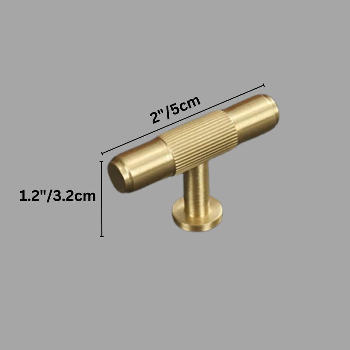 Residence Supply T Knob: 2" x 1.2" / 5 x 3.2cm / Brass Cepo Knob & Pull Bar