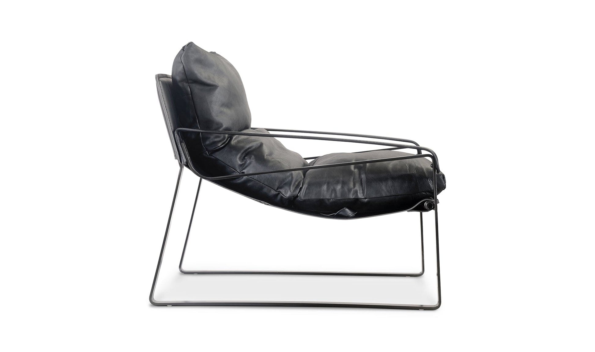Moe's Home Collection Chair CONNOR CLUB CHAIR ONYX BLACK LEATHER CONNOR CLUB CHAIR ONYX BLACK LEATHER