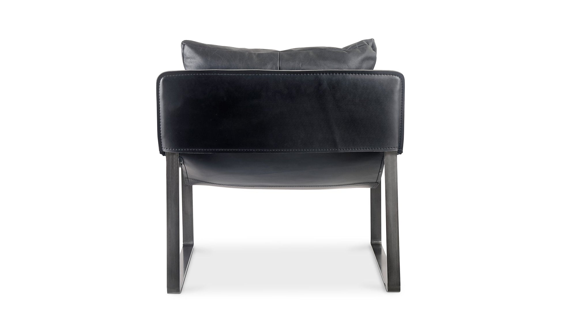 Moe's Home Collection Chair CONNOR CLUB CHAIR ONYX BLACK LEATHER CONNOR CLUB CHAIR ONYX BLACK LEATHER