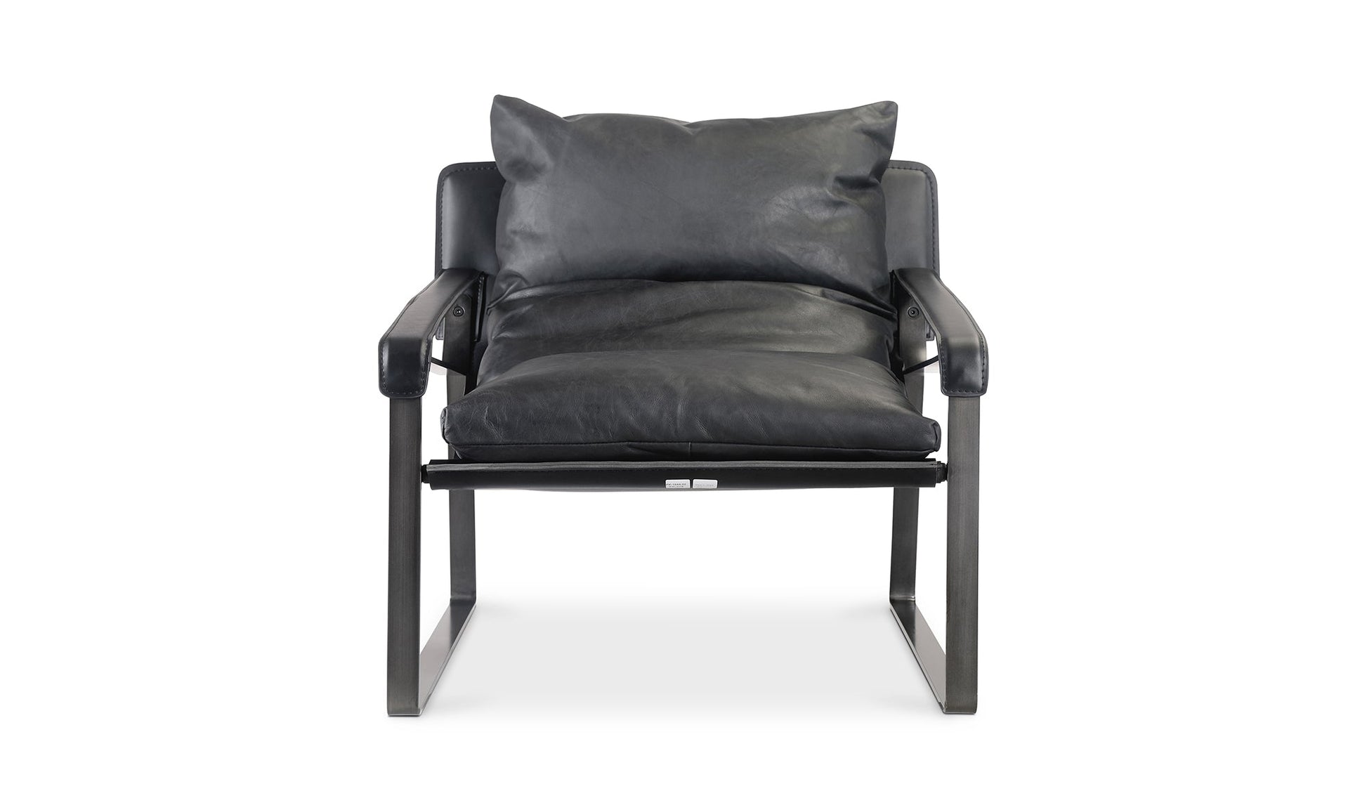 Moe's Home Collection Chair CONNOR CLUB CHAIR ONYX BLACK LEATHER CONNOR CLUB CHAIR ONYX BLACK LEATHER