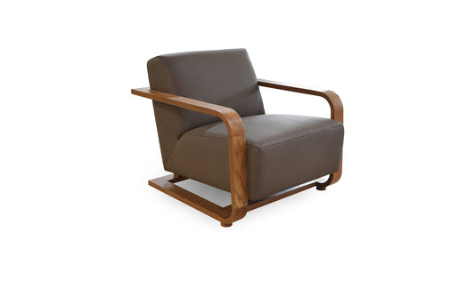 Moe's Home Collection Chair Eckersley Lounge Chair Cool Brown Leather Eckersley Lounge Chair Cool Brown Leather