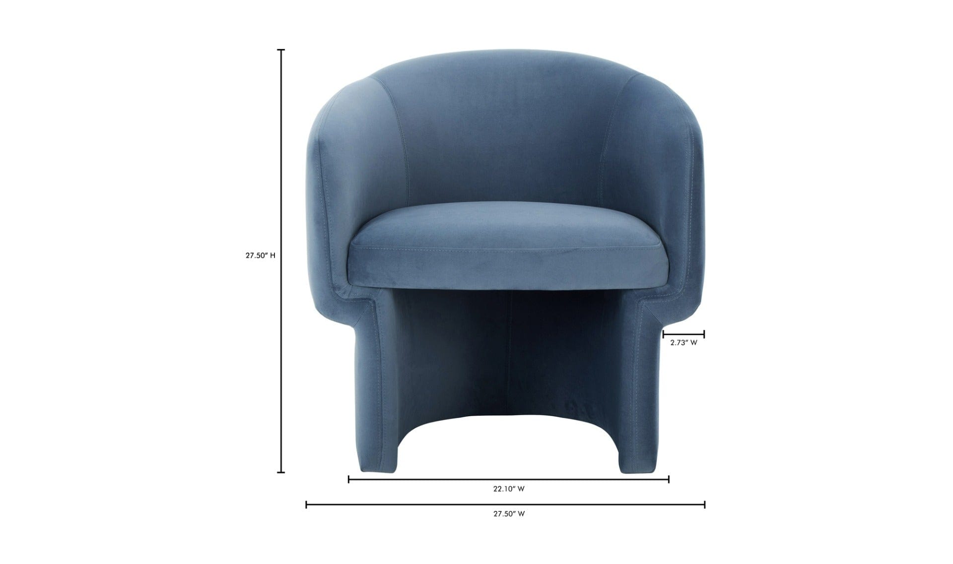 Moe's Home Collection Chair Franco Chair Dusted Blue Franco Chair Dusted Blue