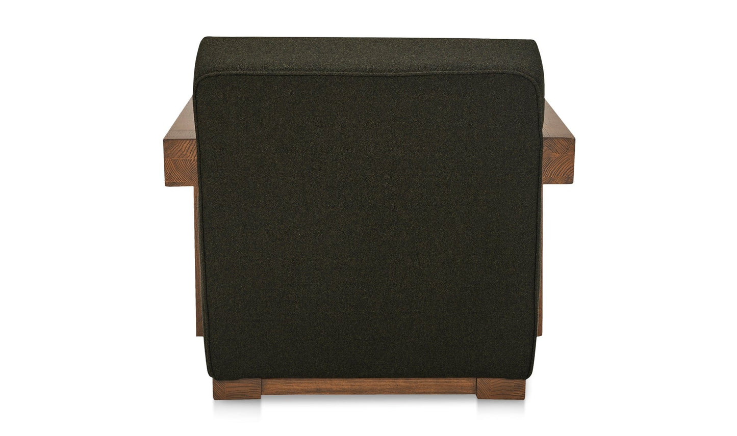 Moe's Home Collection Chair Garnet Lounge Chair Olive Wool Blend Garnet Lounge Chair Olive Wool Blend