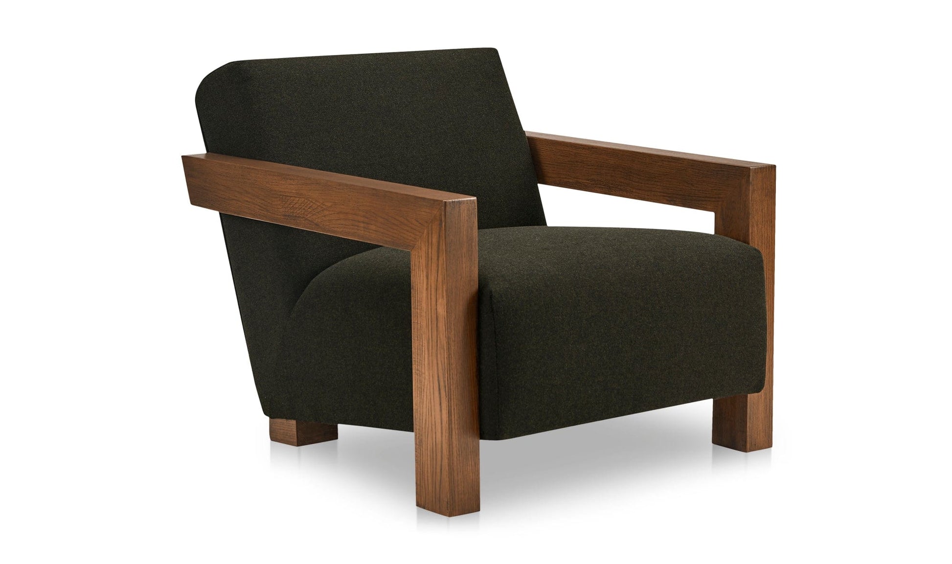 Moe's Home Collection Chair Garnet Lounge Chair Olive Wool Blend Garnet Lounge Chair Olive Wool Blend