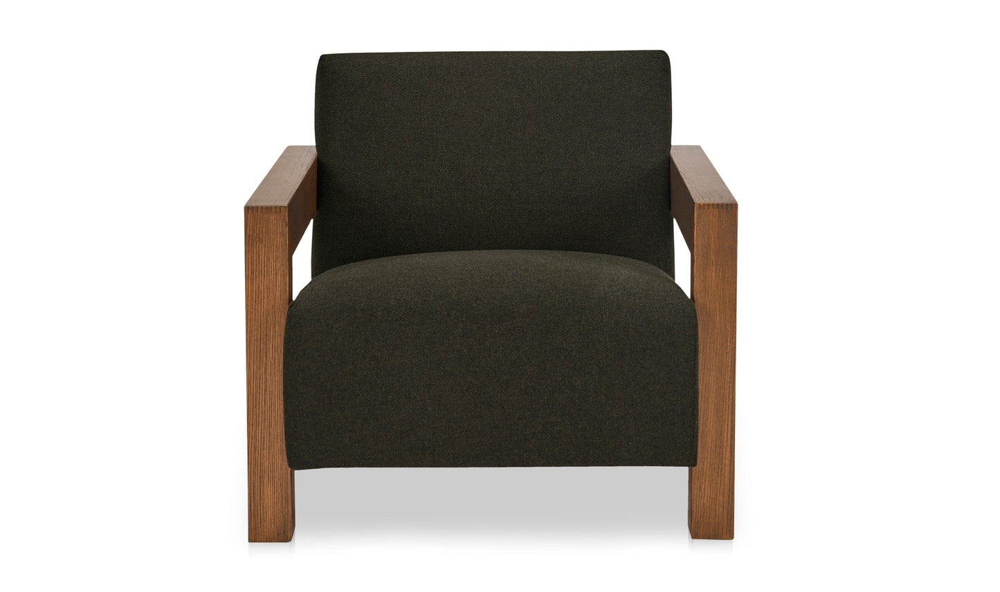 Moe's Home Collection Chair Garnet Lounge Chair Olive Wool Blend Garnet Lounge Chair Olive Wool Blend
