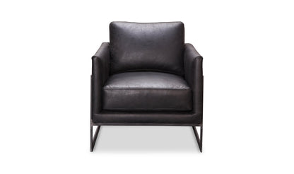 Moe's Home Collection Chair LUXLEY CLUB CHAIR ONYX BLACK LEATHER LUXLEY CLUB CHAIR ONYX BLACK LEATHER