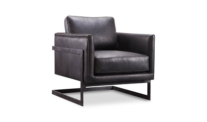 Moe's Home Collection Chair LUXLEY CLUB CHAIR ONYX BLACK LEATHER LUXLEY CLUB CHAIR ONYX BLACK LEATHER