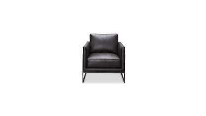 Moe's Home Collection Chair LUXLEY CLUB CHAIR ONYX BLACK LEATHER LUXLEY CLUB CHAIR ONYX BLACK LEATHER