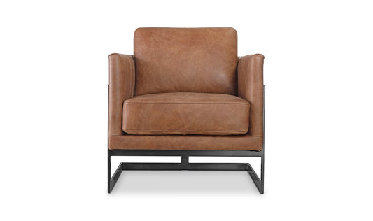 Moe's Home Collection Chair LUXLEY CLUB CHAIR OPEN ROAD BROWN LEATHER LUXLEY CLUB CHAIR OPEN ROAD BROWN LEATHER