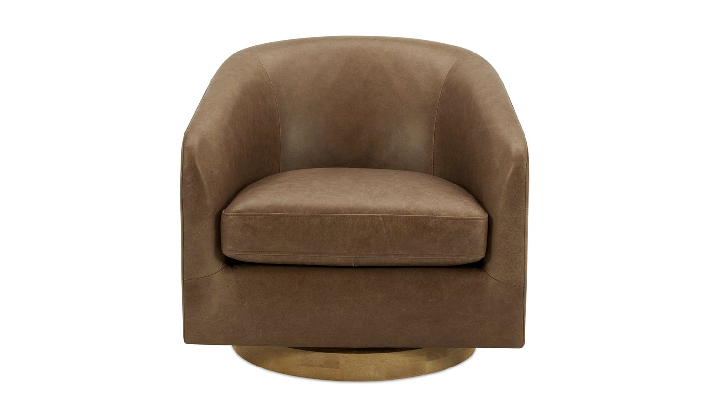 Moe's Home Collection Chair Oscy Leather Swivel Chair Tan Oscy Leather Swivel Chair Tan