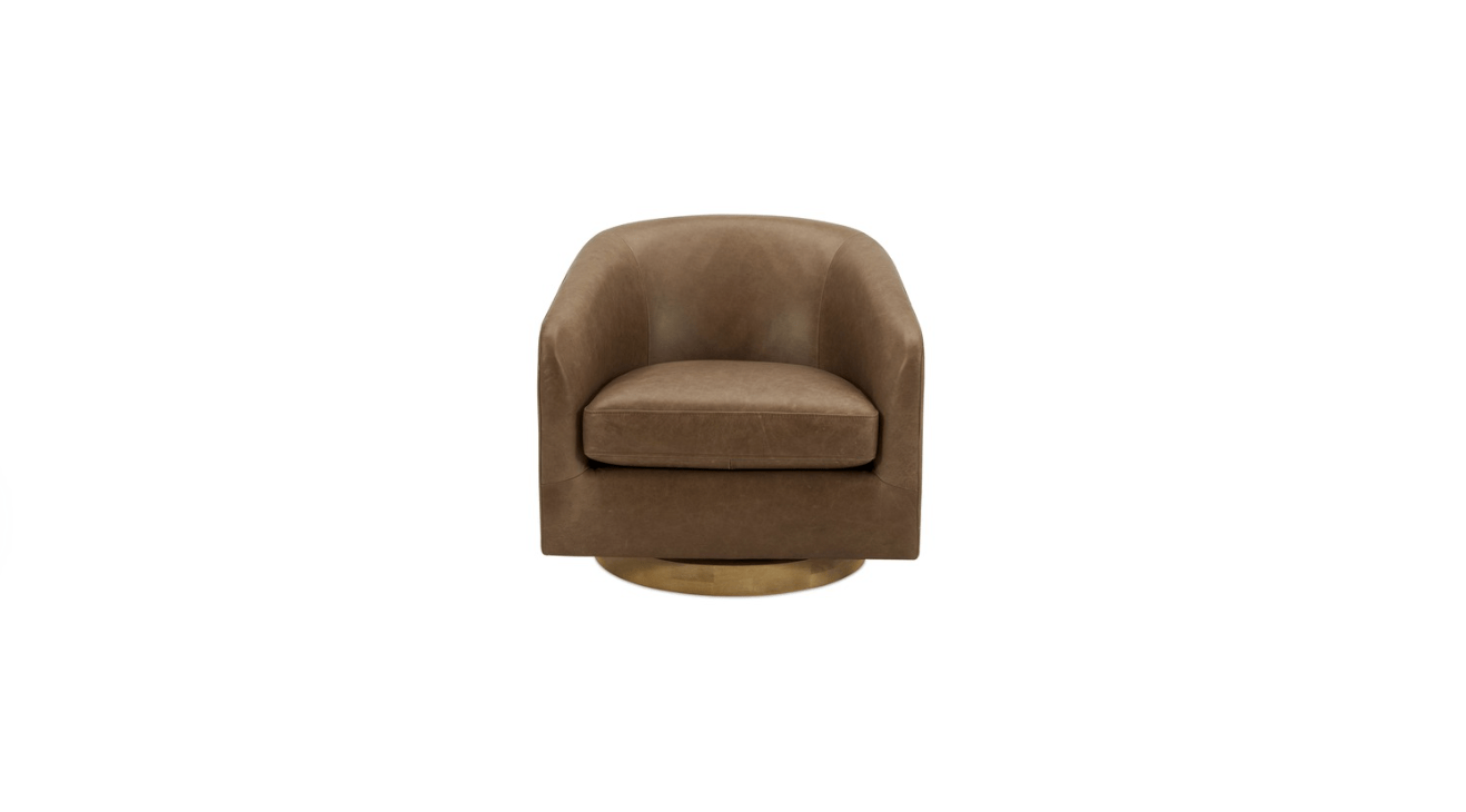 Moe's Home Collection Chair Oscy Leather Swivel Chair Tan Oscy Leather Swivel Chair Tan