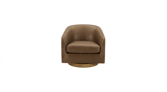 Moe's Home Collection Chair Oscy Leather Swivel Chair Tan Oscy Leather Swivel Chair Tan