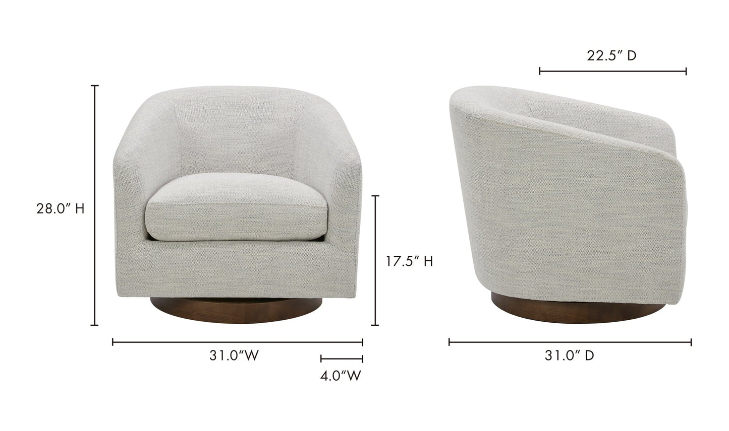 Moe's Home Collection Chair Oscy Swivel Chair Splashed White Oscy Swivel Chair Splashed White