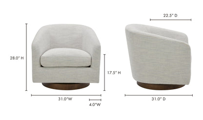 Moe's Home Collection Chair Oscy Swivel Chair Splashed White Oscy Swivel Chair Splashed White