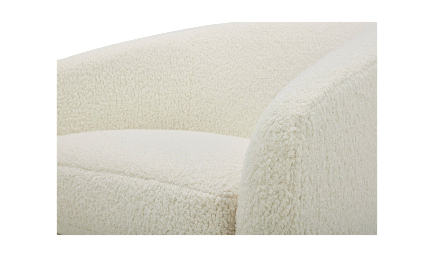 Moe's Home Collection Chair Oscy Swivel Chair Vegan Shearling White Oscy Swivel Chair Vegan Shearling White